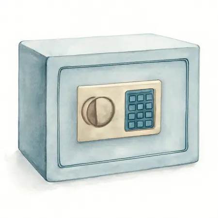Water color illustrative image of a generic 0.53 cu. ft. Electronic Digital Wall Safe