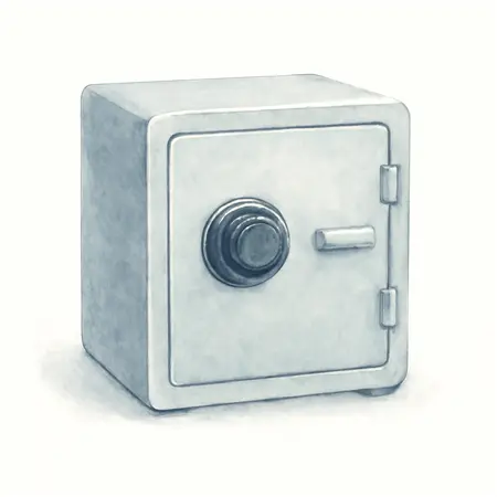 Water color illustrative image of a generic 0.94 cu. ft. Waterproof and Fire Resistant Safe