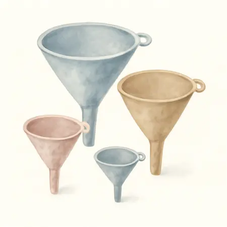 Water color illustrative image of a generic HFT Funnel Set, 4 Piece