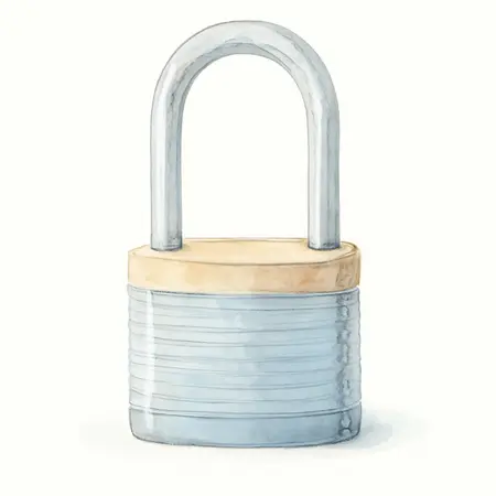Water color illustrative image of a generic 0.88 in. Laminated Steel Padlock with Long Shackle, 2 Pk.
