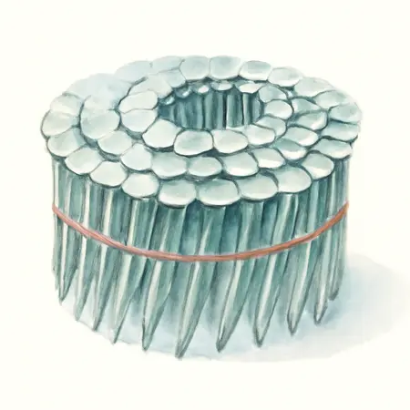 Water color illustrative image of a generic 1-1/2 in.  Galvanized Roofing Nails, 7200 Pack