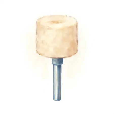 Water color illustrative image of a generic 1-1/2 in.  x 2 in. Cylinder Buff Bob