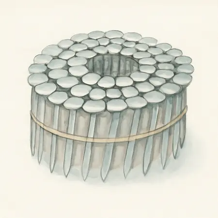 Water color illustrative image of a generic 1-1/4 in.  Galvanized Roofing Nails, 7200 Pack