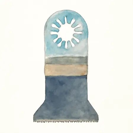 Water color illustrative image of a generic 1-1/8 in. Bi-metal Plunge Blade for Oscillating Multi-Tools