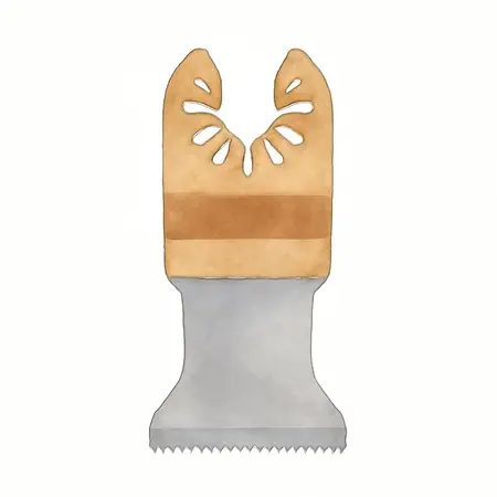 Water color illustrative image of a generic 1-1/8 in. Bi-Metal Reduced Shank Plunge Blade for Oscillating Multi-Tools