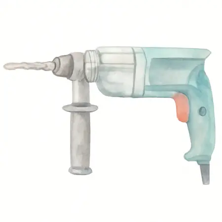 Water color illustrative image of a generic 10 Amp, 1-1/8 in. SDS Type Variable-Speed Rotary Hammer
