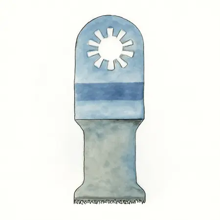 Water color illustrative image of a generic 1-3/8 in. Bi-Metal Carbon Steel Plunge/Flush Cutting Saw Blade for Oscillating Multi-Tools
