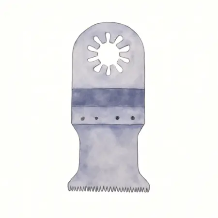 Water color illustrative image of a generic 1-3/8 in. Multi-Tool High Carbon Steel Plunge/Flush Cut Blade for Oscillating Multi-Tools