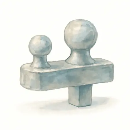 Water color illustrative image of a generic 1-7/8 in. & 2 in. Double Ball Hitch