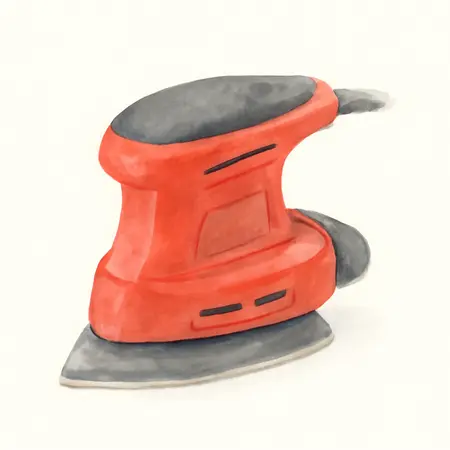Water color illustrative image of a generic 1.2 Amp Corner/Detail Sander with Sealed On/Off Switch