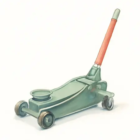 Water color illustrative image of a generic PITTSBURGH 1.5 Ton Low-Profile Aluminum Racing Floor Jack with RAPID PUMP