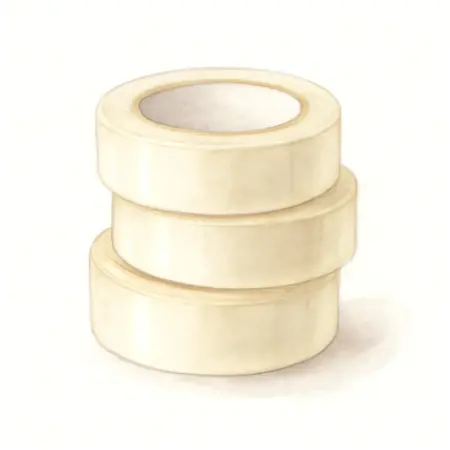 Water color illustrative image of a generic 55 yds. x 1.88 in. Clear Packaging Tape, 3 Pack