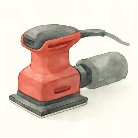Water color illustrative image of a generic 1.8  Amp 1/3 Sheet Finishing Sander