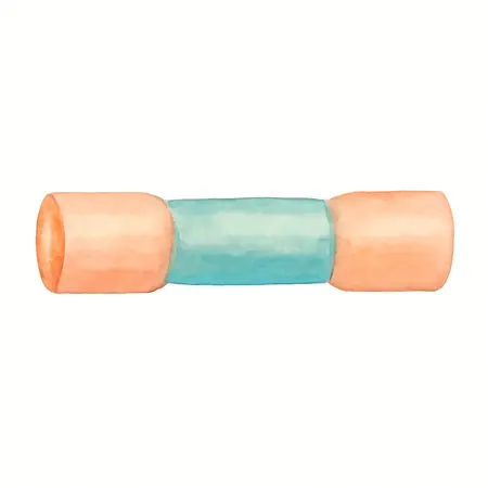 Water color illustrative image of a generic 10-12 Gauge Watertight Heat-Shrink Butt Connectors, 10 Piece