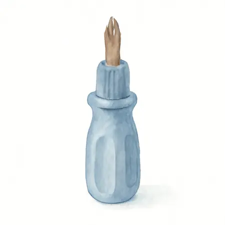 Water color illustrative image of a generic 10-in-1 Multi-Bit Screwdriver