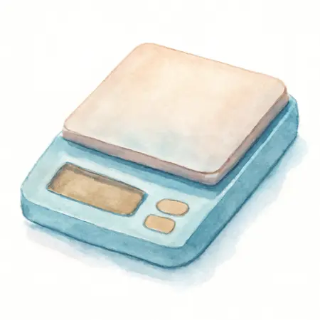 Water color illustrative image of a generic 1000 Gram Digital Scale