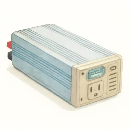 Water color illustrative image of a generic 1000 Watt Continuous/2000 Watt Peak Pure Sine Wave Power Inverter