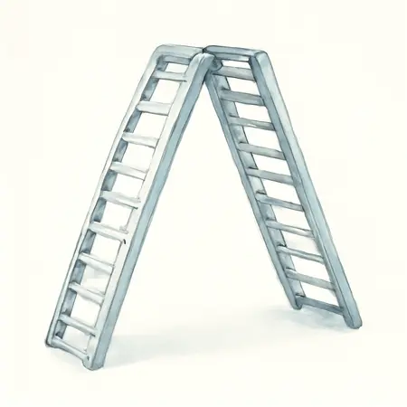 Water color illustrative image of a generic 1000 lb. Capacity 9 in. x 72 in. Tri-Fold Loading Ramps, Set of Two