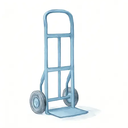 Water color illustrative image of a generic 1000 lb. Capacity Heavy Duty Hand Truck