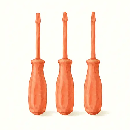 Water color illustrative image of a generic 1000v Insulated Screwdrivers, 3 Piece