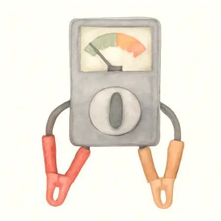 Water color illustrative image of a generic 100 Amp, 6/12V Battery Load Tester