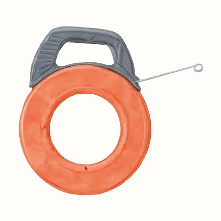 Water color illustrative image of a generic 100 Ft. Fish Tape