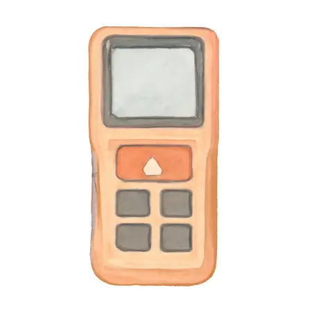Water color illustrative image of a generic 100 Ft. Laser Distance Meter