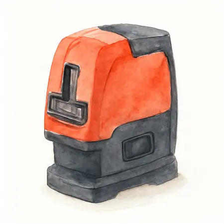 Water color illustrative image of a generic 100 Ft. Self-Leveling 3-Dot Laser Level