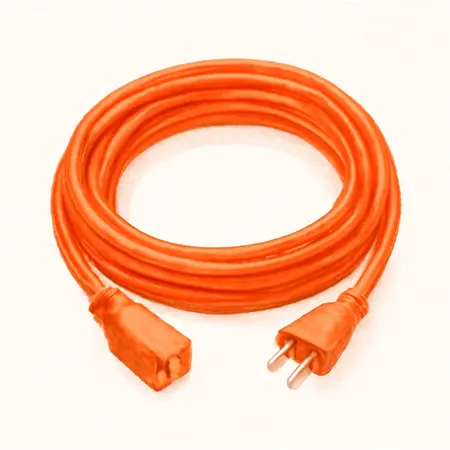 Water color illustrative image of a generic 100 ft. x 16/3 Gauge Indoor/Outdoor Extension Cord, Orange