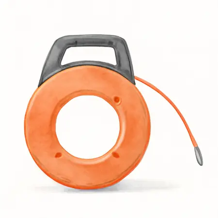 Water color illustrative image of a generic 100 ft. Fiberglass Fish Tape