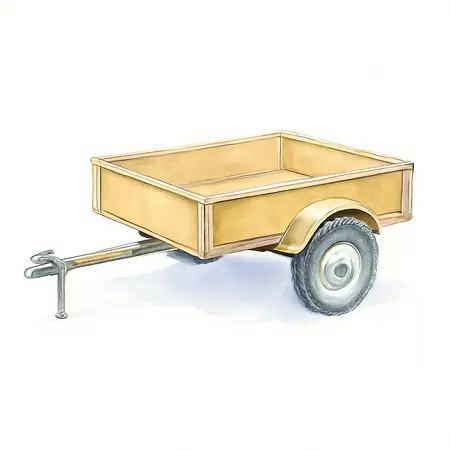 Water color illustrative image of a generic 1090 lb. Capacity 40-1/2 in x 48 in Utility Trailer