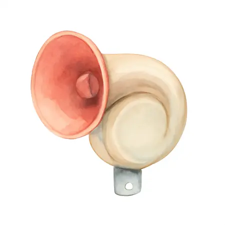 Water color illustrative image of a generic 109 dB Old-Fashioned Sound Ooga 12V Car Horn
