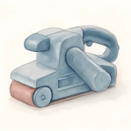 Water color illustrative image of a generic 10 Amp 4 in. x 24 in. Variable Speed Belt Sander