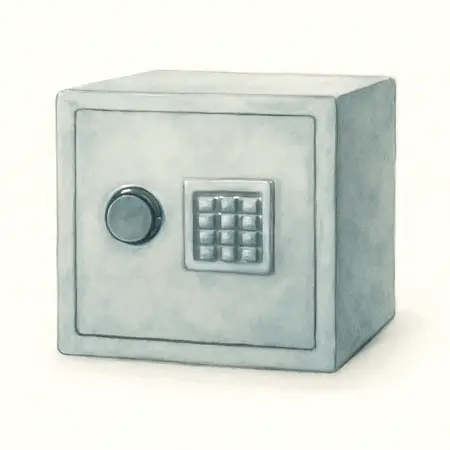 Water color illustrative image of a generic 10 Gun Electronic Security Safe