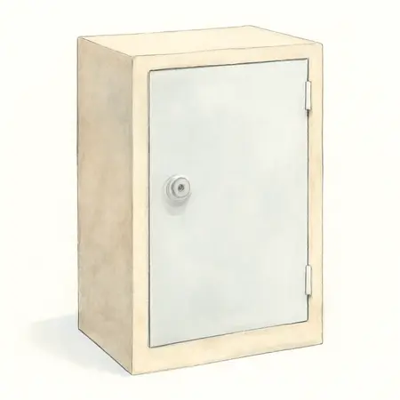 Water color illustrative image of a generic 10 Gun Key Lock Security Cabinet