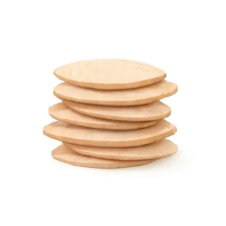 Water color illustrative image of a generic #10 Hardwood Biscuits, 125 Pack