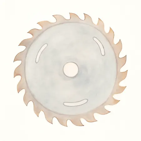 Water color illustrative image of a generic 10 In. 24T Framing Circular Saw Blade