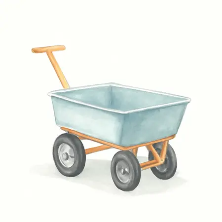 Water color illustrative image of a generic 10 cu. ft. Max Trailer Cart
