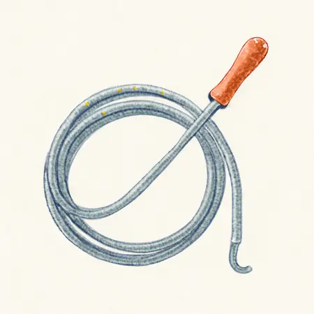 Water color illustrative image of a generic 10 ft. Spring-Steel Drain & Trap Cleaner