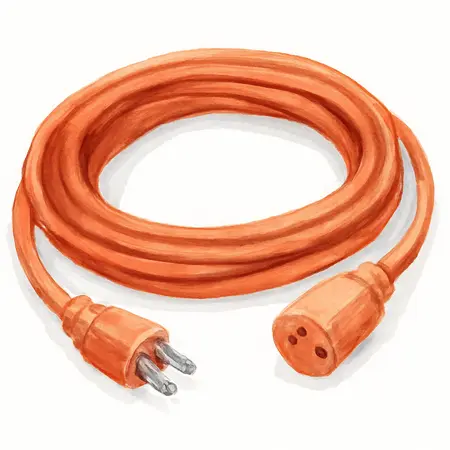Water color illustrative image of a generic 10 ft. x 16/3 Gauge Indoor/Outdoor Extension Cord, Orange