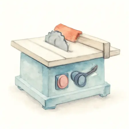Water color illustrative image of a generic 10 in. 15 Amp Table Saw