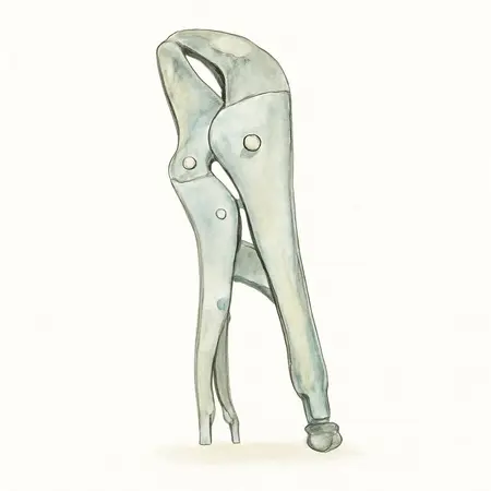 Water color illustrative image of a generic 10 in. Curved Jaw Locking Pliers
