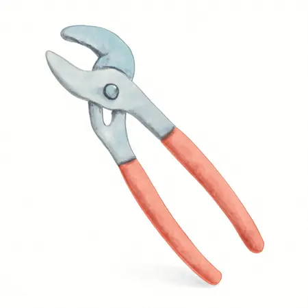 Water color illustrative image of a generic 10 in. Groove Joint Pliers