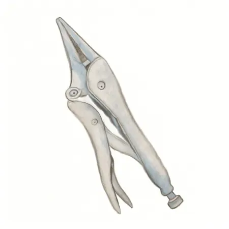 Water color illustrative image of a generic 10 in. Long Nose Locking Pliers