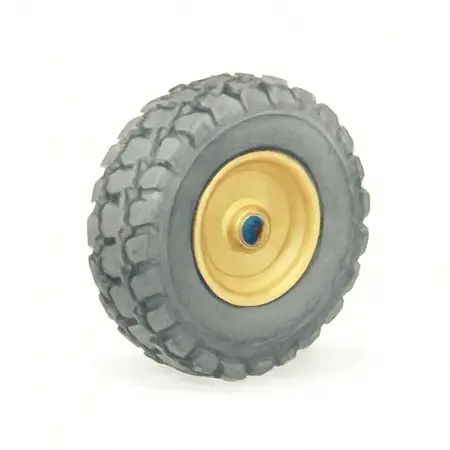 Water color illustrative image of a generic 10 in. Pneumatic Tire with Gold Hub