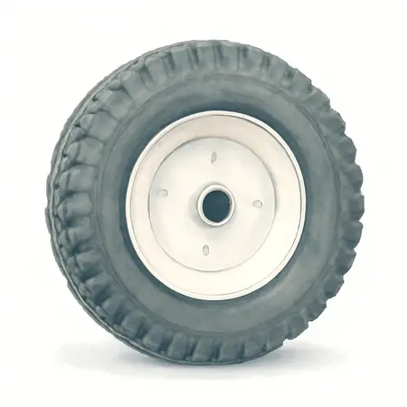 Water color illustrative image of a generic 10 in. Pneumatic Tire with White Hub
