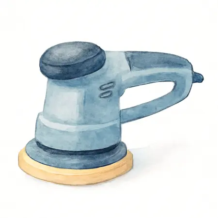 Water color illustrative image of a generic 1 Amp 10 in. Random Orbital Polisher/Buffer