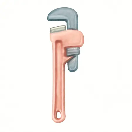 Water color illustrative image of a generic 10 in. Steel Pipe Wrench