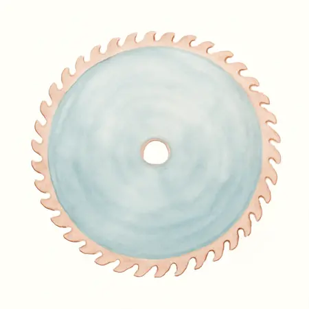 Water color illustrative image of a generic 10 in., 50T Steel Cutting Circular Saw Blade