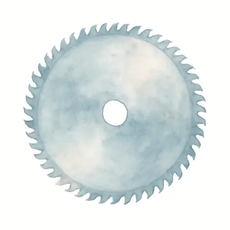 Water color illustrative image of a generic 10 in., 80T Woodworking Circular Saw Blade